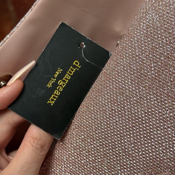 Pink Glitter Clutch Bag with Detachable Chain - Picture 8 of 8